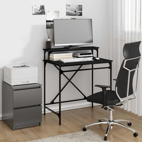 Vidaxl bureau 80x50x90 cm bewerkt hout en ijzer zwart