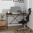 Vidaxl bureau 100x50x75 cm bewerkt hout en ijzer gerookt eikenkleurig