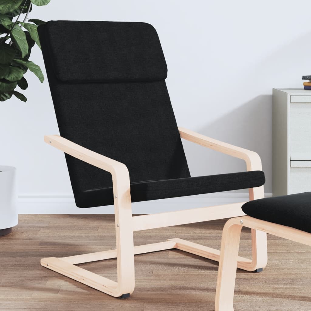 Vidaxl relaxstoel stof zwart