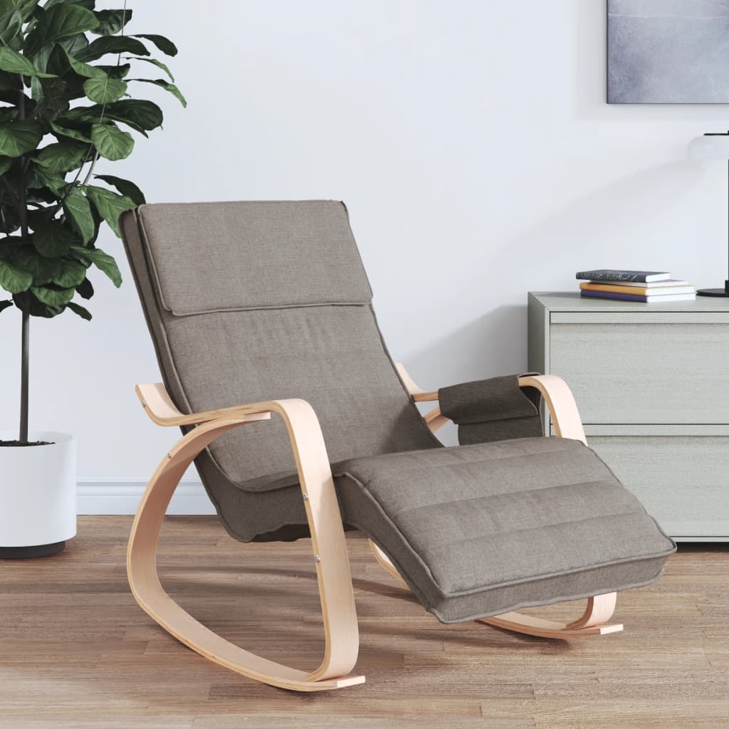 Vidaxl schommelstoel stof taupe