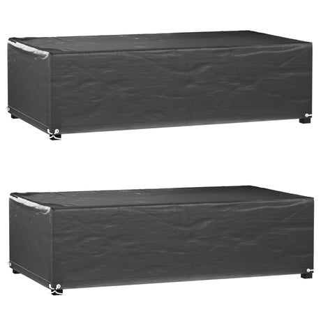 Vidaxl tuinmeubelhoezen 2 st 8 oogjes rechthoekig 125x70x35 cm