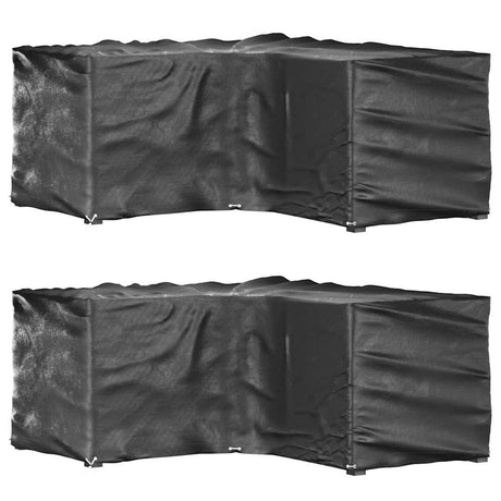 Vidaxl tuinmeubelhoezen l-vormig 2 st 12 oogjes 185x185x90 cm