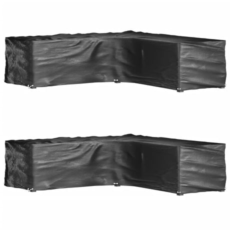 Vidaxl tuinmeubelhoezen l-vormig 2 st 16 oogjes 250x250x70 cm