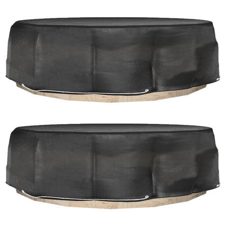 Vidaxl tuinmeubelhoezen voor loungebed 2 st 8 oogjes rond ø188x50 cm