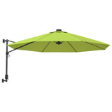 Vidaxl Wall Parasol z diodami LED 290 cm Apple Green