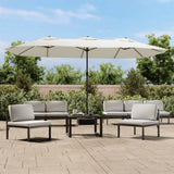 VidaXL Parasol dubbel 449x245 cm zandwit