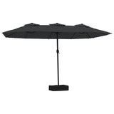 Vidaxl parasol dubbel dak 449x265 cm zwart