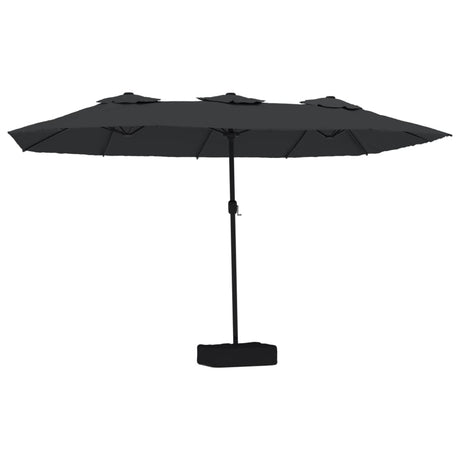 Vidaxl parasol dubbel dak 449x265 cm zwart