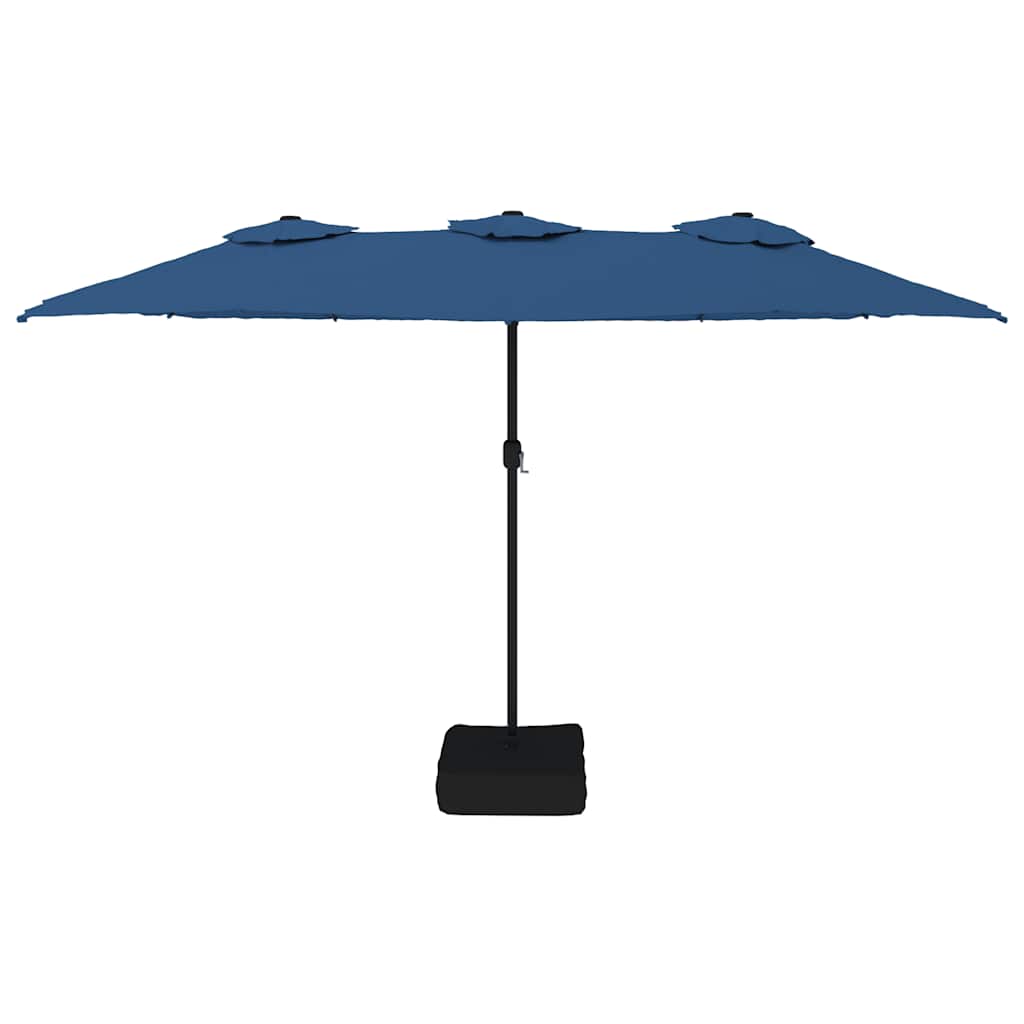 Vidaxl parasol dubbel dak 449x265 cm azuurblauw
