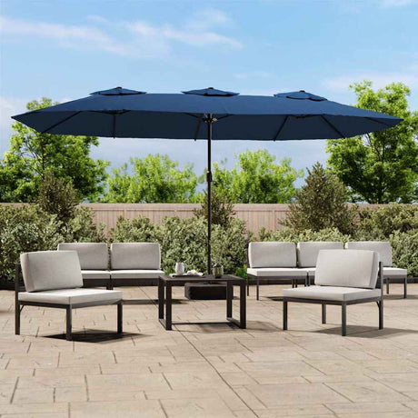 Vidaxl parasol dubbel dak 449x265 cm azuurblauw