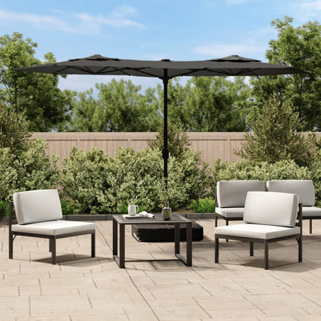 Vidaxl parasol dubbel dak 316x145 cm antracietkleurig