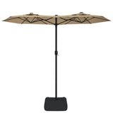 Vidaxl Parasol dvojna streha 316x240 cm taupe