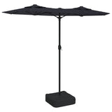 Vidaxl Parasol dvojna streha 316x240 cm črna