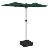 Vidaxl parasol dubbel met led's 316x145 cm groen