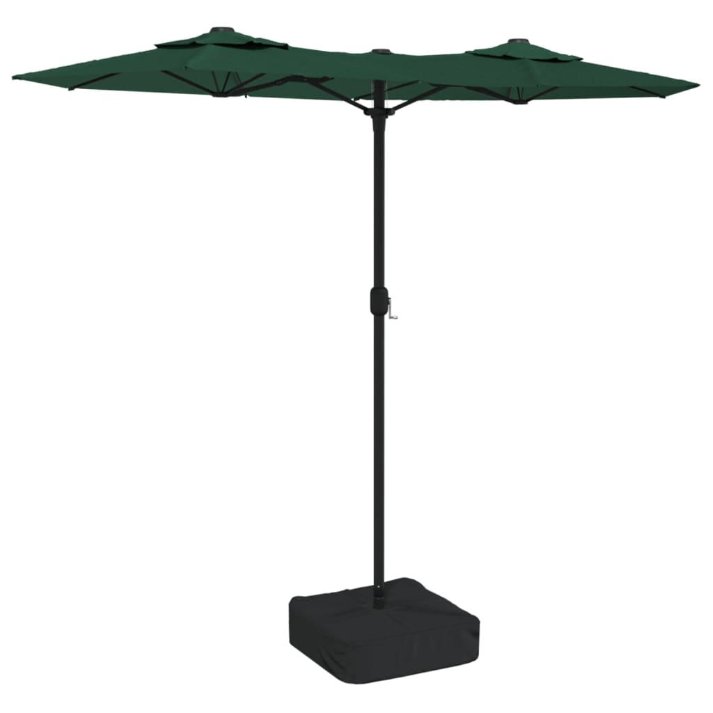 Vidaxl parasol dubbel met led's 316x240 cm groen