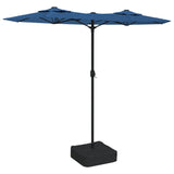 Vidaxl parasol double toit avec LED 316x240 cm Azure Bleu