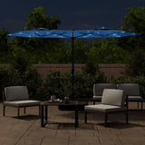 Vidaxl parasol double toit avec LED 316x240 cm Azure Bleu