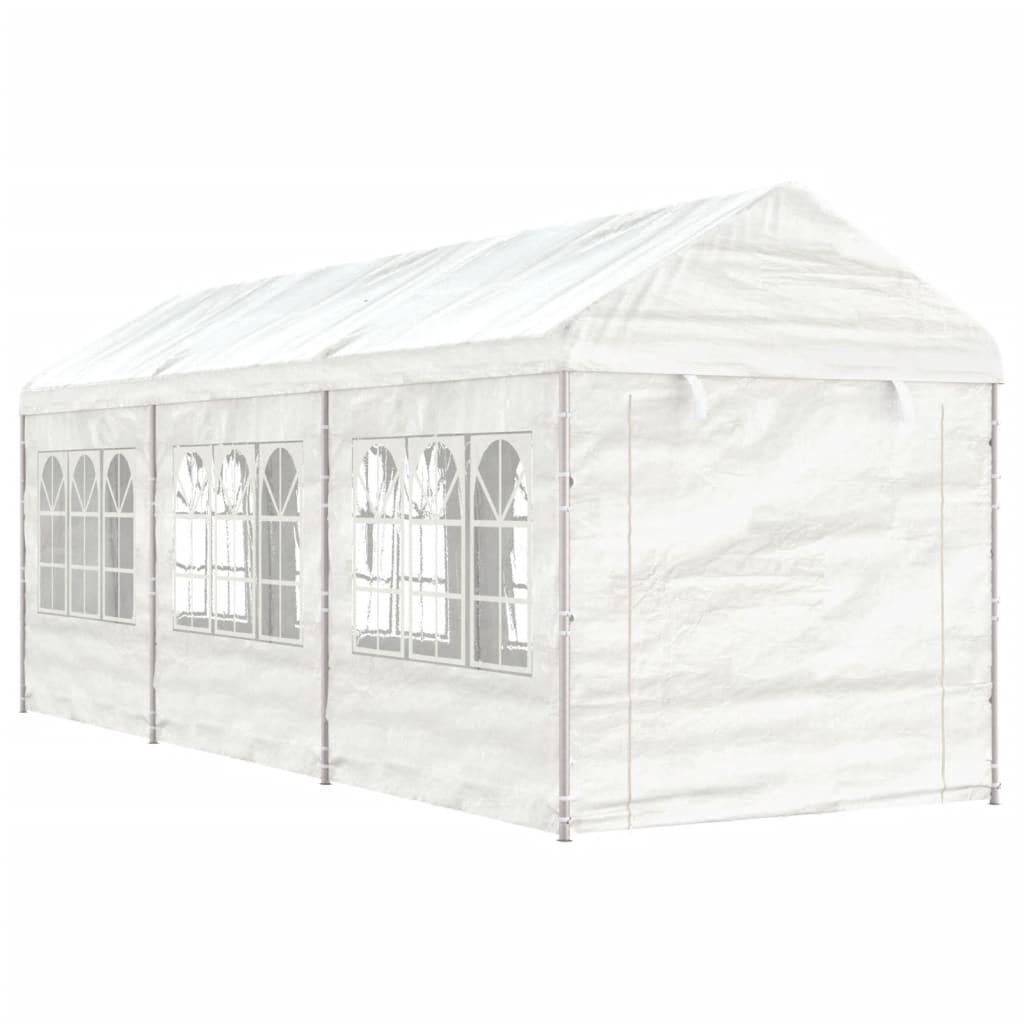 Vidaxl Arbor con techo 6.69x2.28x2.69 M Polyetileno White