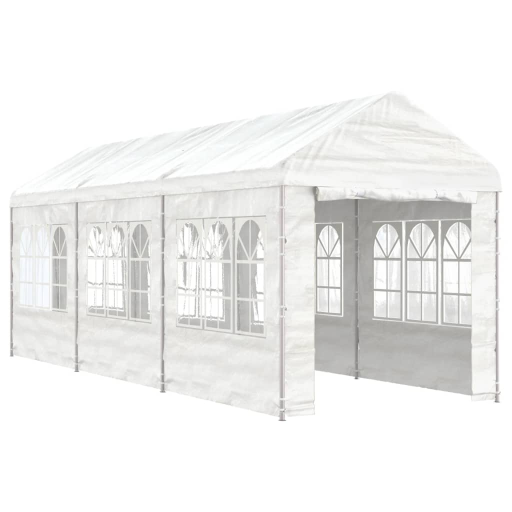 Vidaxl Arbor con tetto 6.69x2.28x2.69 m polietilene bianco