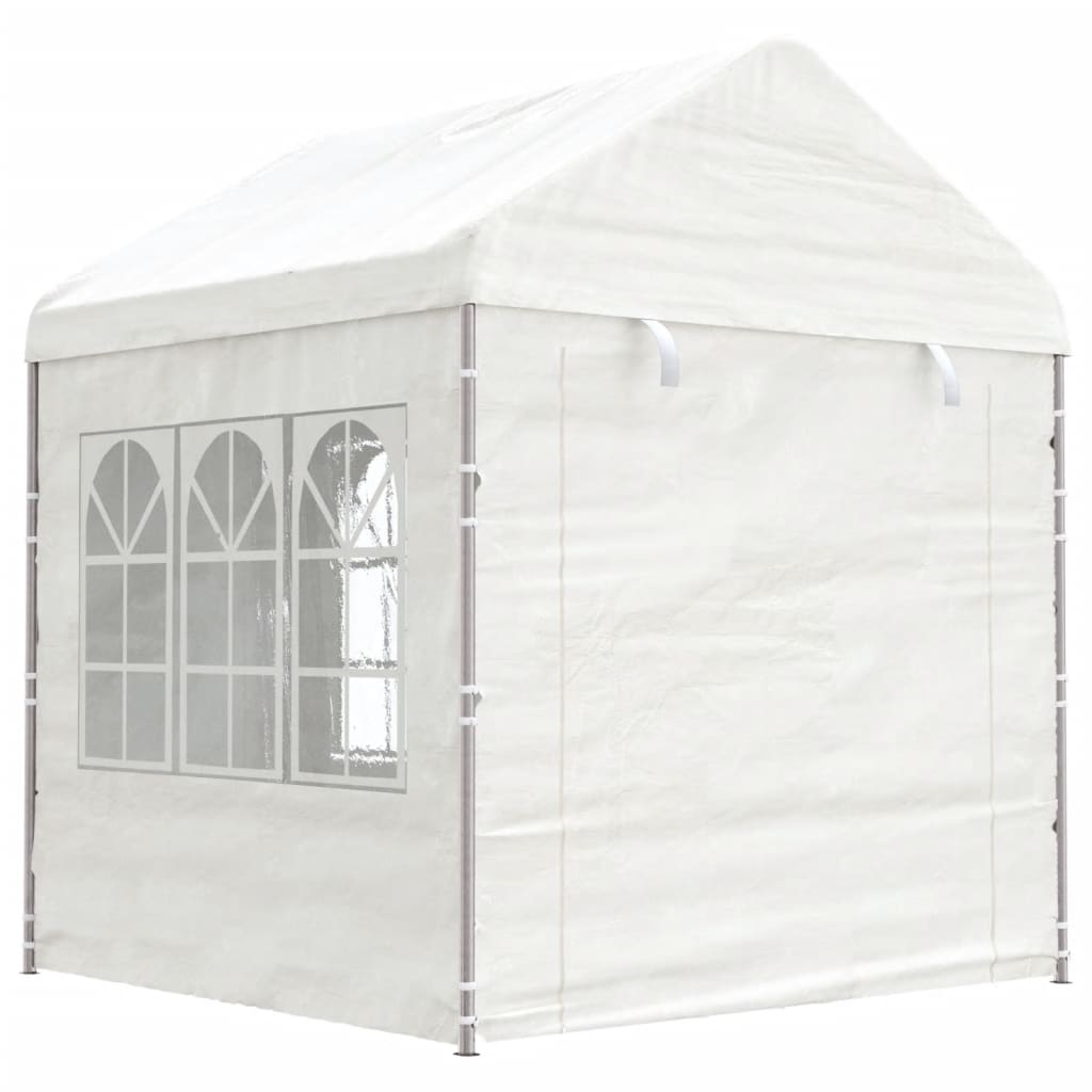 Vidaxl arbor with roof 11.15x2.28x2.69 m polyethylene white