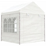 Arbor vidaxl avec toit 11.15x2.28x2.69 m blanc en polyéthylène