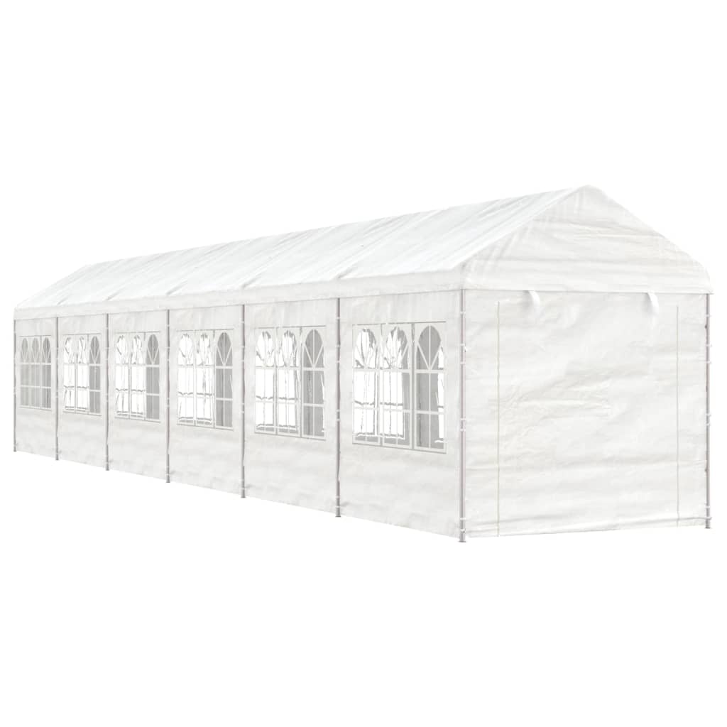 Vidaxl Arbor med tak 13.38x2.28x2.69 M Polyeten vit