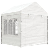 Vidaxl arbor with roof 13.38x2.28x2.69 m polyethylene white