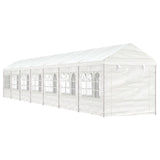 Arbor vidaxl avec toit 15.61x2.28x2.69 m Blanc en polyéthylène