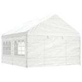 Arbor vidaxl avec toit 4.46x4.08x3,22 m Blanc en polyéthylène