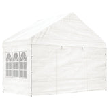 Arbor vidaxl avec toit 4.46x4.08x3,22 m Blanc en polyéthylène