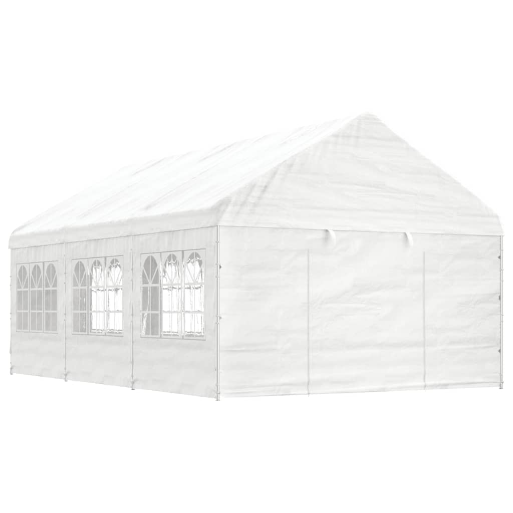 Vidaxl Arbor con tetto 6.69x4.08x3.22 m polietilene bianco