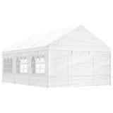 Vidaxl arbor mam Dicher 6.69x4.08x3.2 m Polyethylyle Wäiss