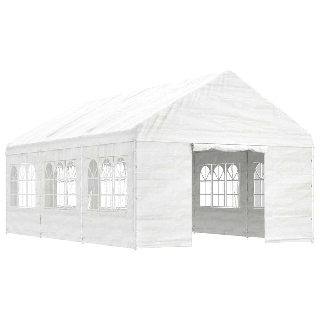 Vidaxl Arbor med tak 6.69x4.08x3.22 M Polyeten vit