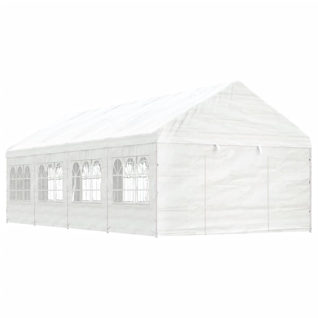 Vidaxl Arbor con techo de 8.92x4.08x3.22 M polietileno blanco