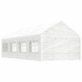 Arbor vidaxl avec toit 8.92x4.08x3,22 m Blanc en polyéthylène