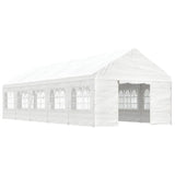 Vidaxl arbor med tak 11.15x4.08x3.22 m polyetylenhvit