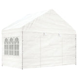 Arbor Vidaxl avec toit 11.15x4.08x3,22 m Blanc en polyéthylène