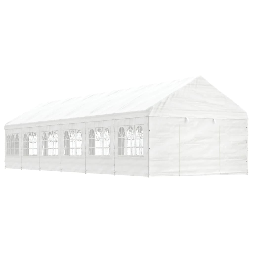 Vidaxl Arbor mam Daach 13,38x4.08x3.22 m Polyethylyle Wäiss