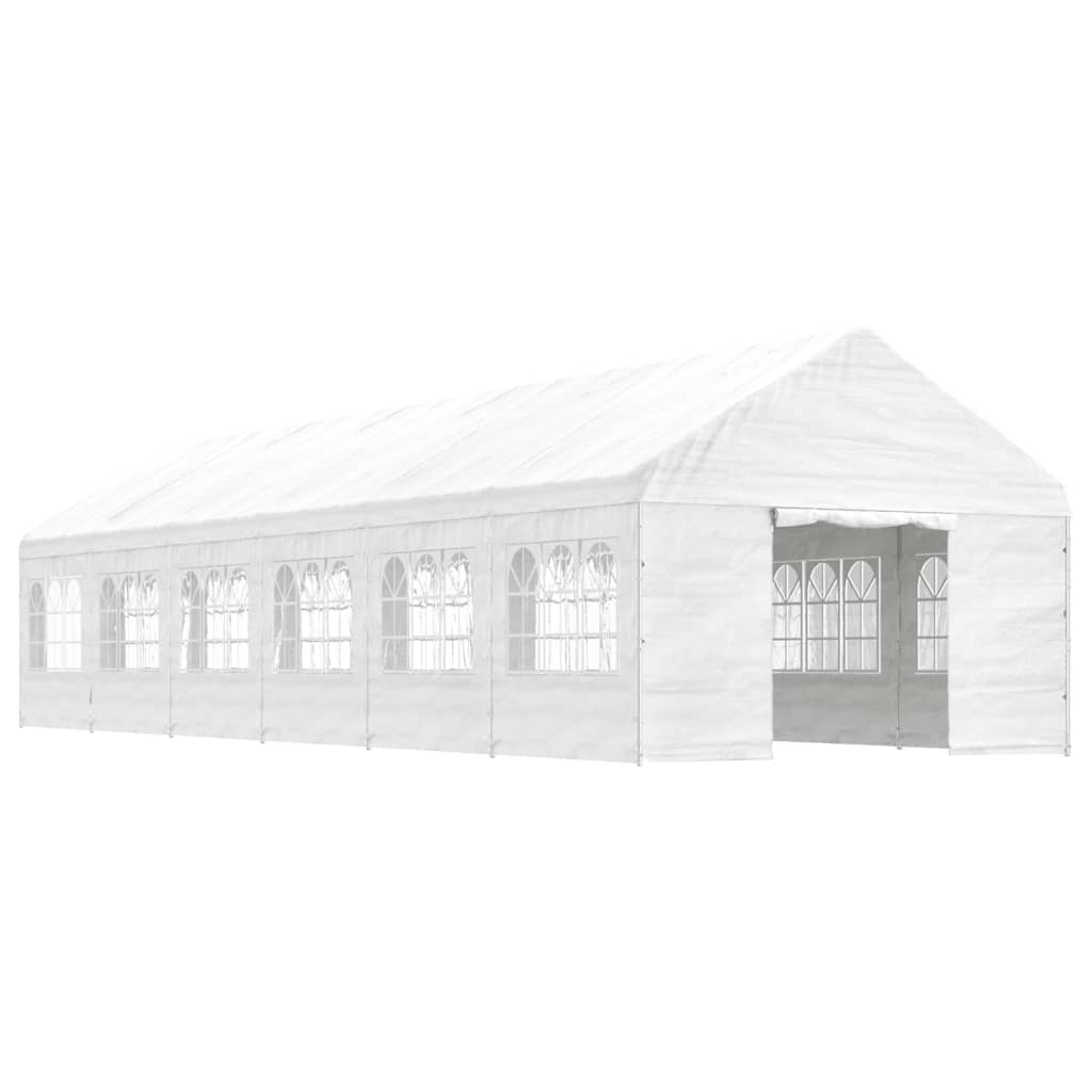 Vidaxl Arbor se střechou 13,38x4,08x3,22 M Polyethylen White