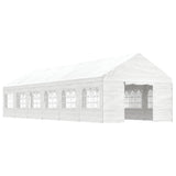 Vidaxl arbor with roof 13.38x4.08x3.22 m polyethylene white