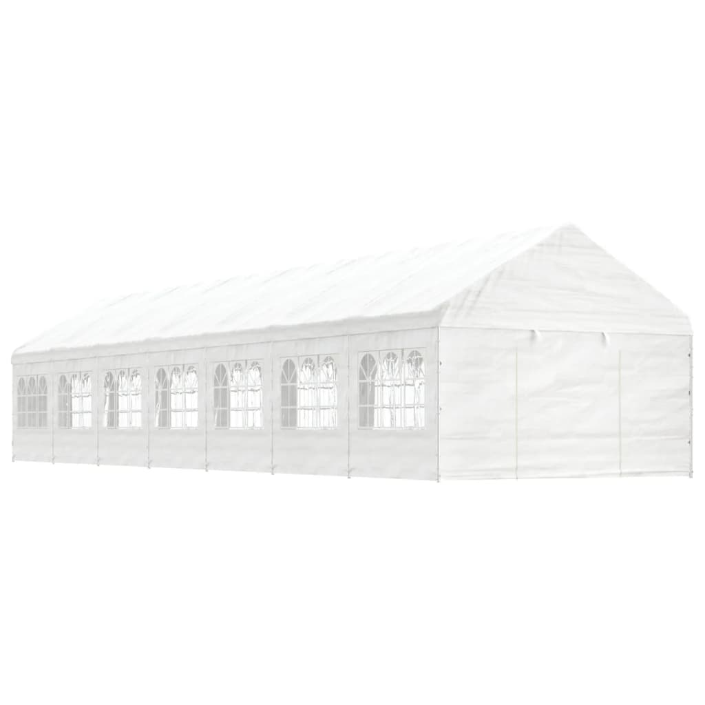 Vidaxl Arbor mam Daach 15.61x4.08x3.2 m Polyethylone Wäiss