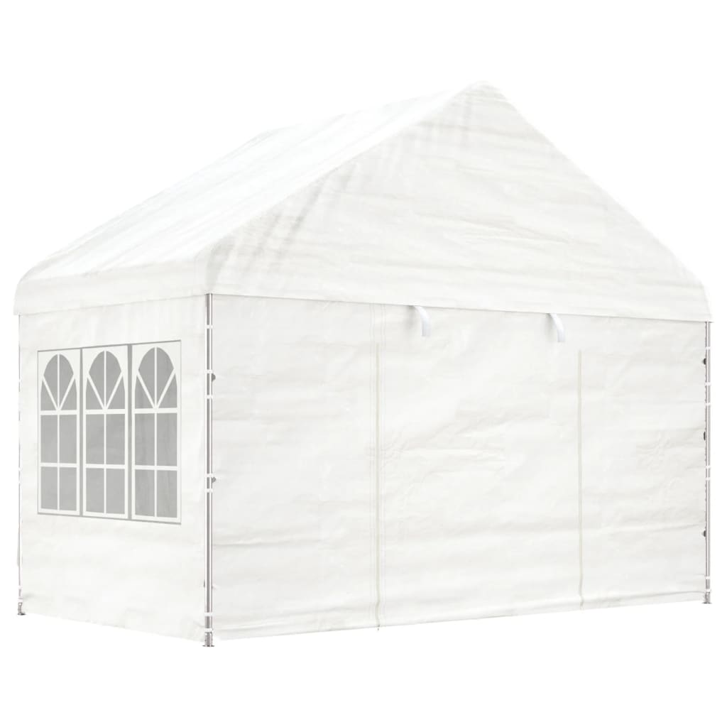 Vidaxl Arbor med tak 15.61x4.08x3.22 m polyetylenhvit