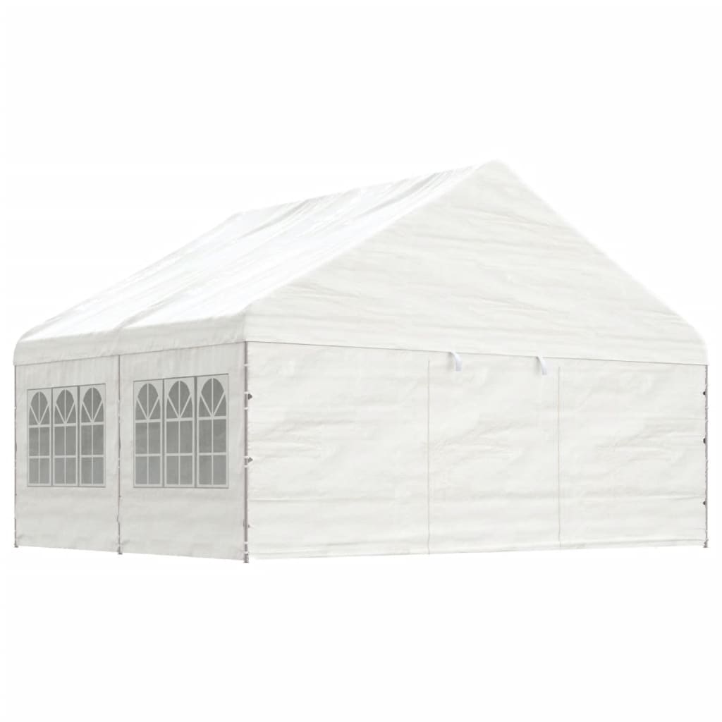 Vidaxl Arbor con techo 4.46x5.88x3.75 m Polyetileno blanco