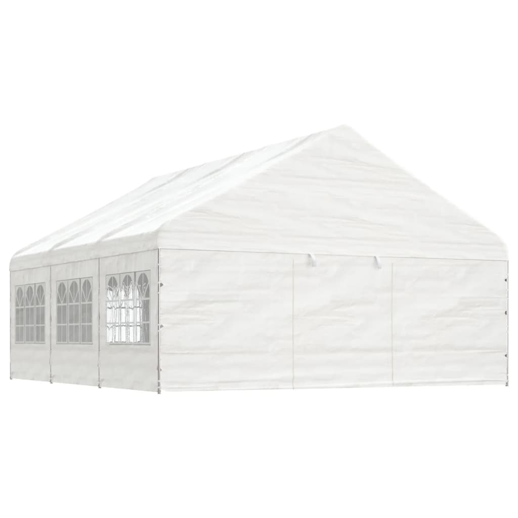 Vidaxl Arbor con techo 6.69x5.88x3.75 m Polyetileno blanco