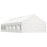 Vidaxl arbor mam Daach 13,38x5.88x3.75 m Polyethylyle Wäiss