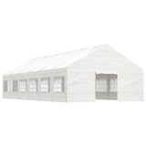 Vidaxl arbor with roof 13.38x5.88x3.75 m polyethylene white