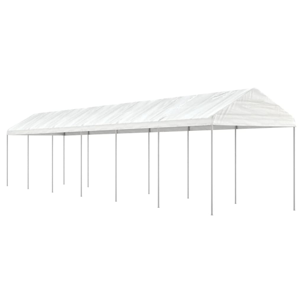 Vidaxl Arbor con techo 13.38x2.28x2.69 m Polyetileno blanco