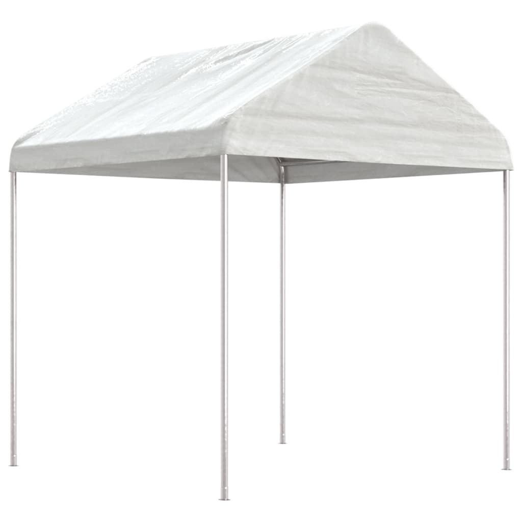 Arbor vidaxl avec toit 15.61x2.28x2.69 m Blanc en polyéthylène