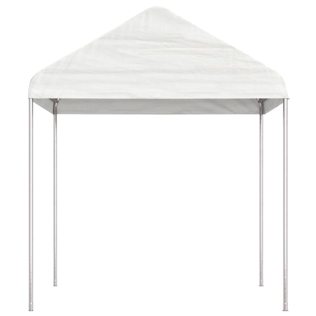 Vidaxl arbor with roof 15.61x2.28x2.69 m polyethylene white