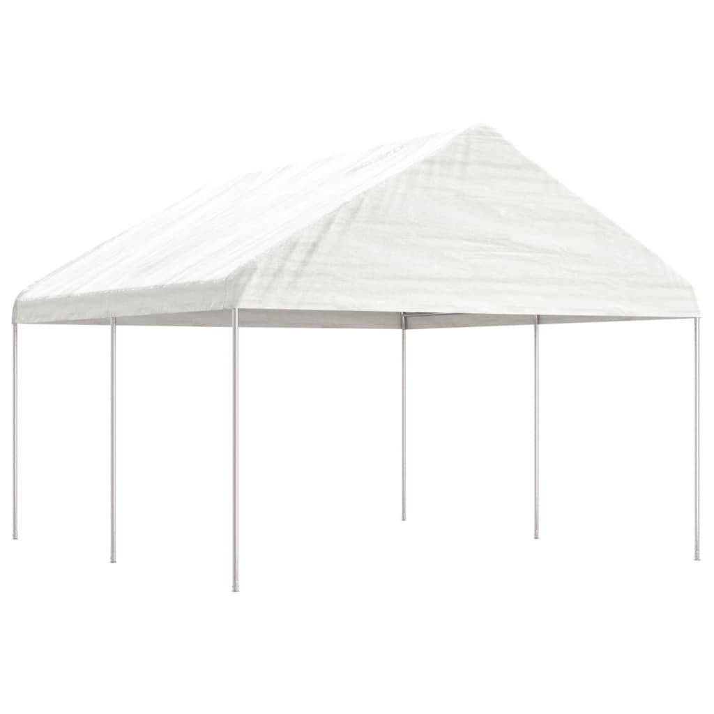 Vidaxl Arbor con tetto 4.46x4.08x3.22 m polietilene bianco